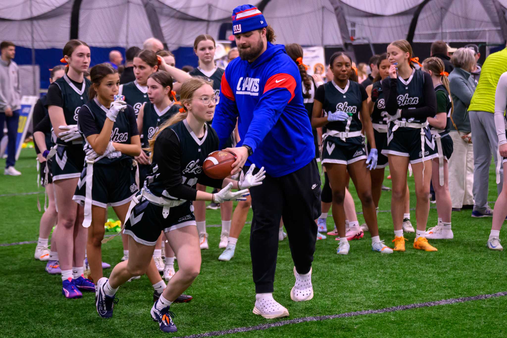 New York Giants take part in Section II flag football jamboree at CBA