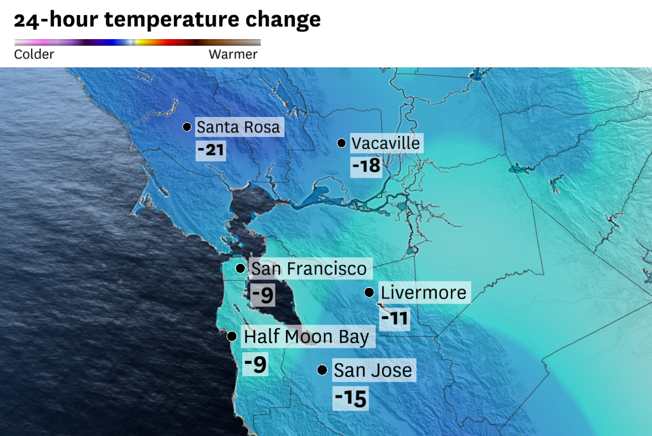 Bay Area city sets unusual weather record as temperatures plummet