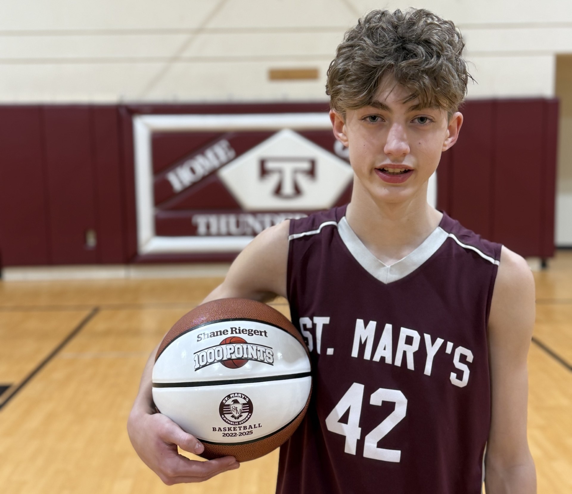 St. Mary's Shane Riegert celebrates 1,000-point milestone