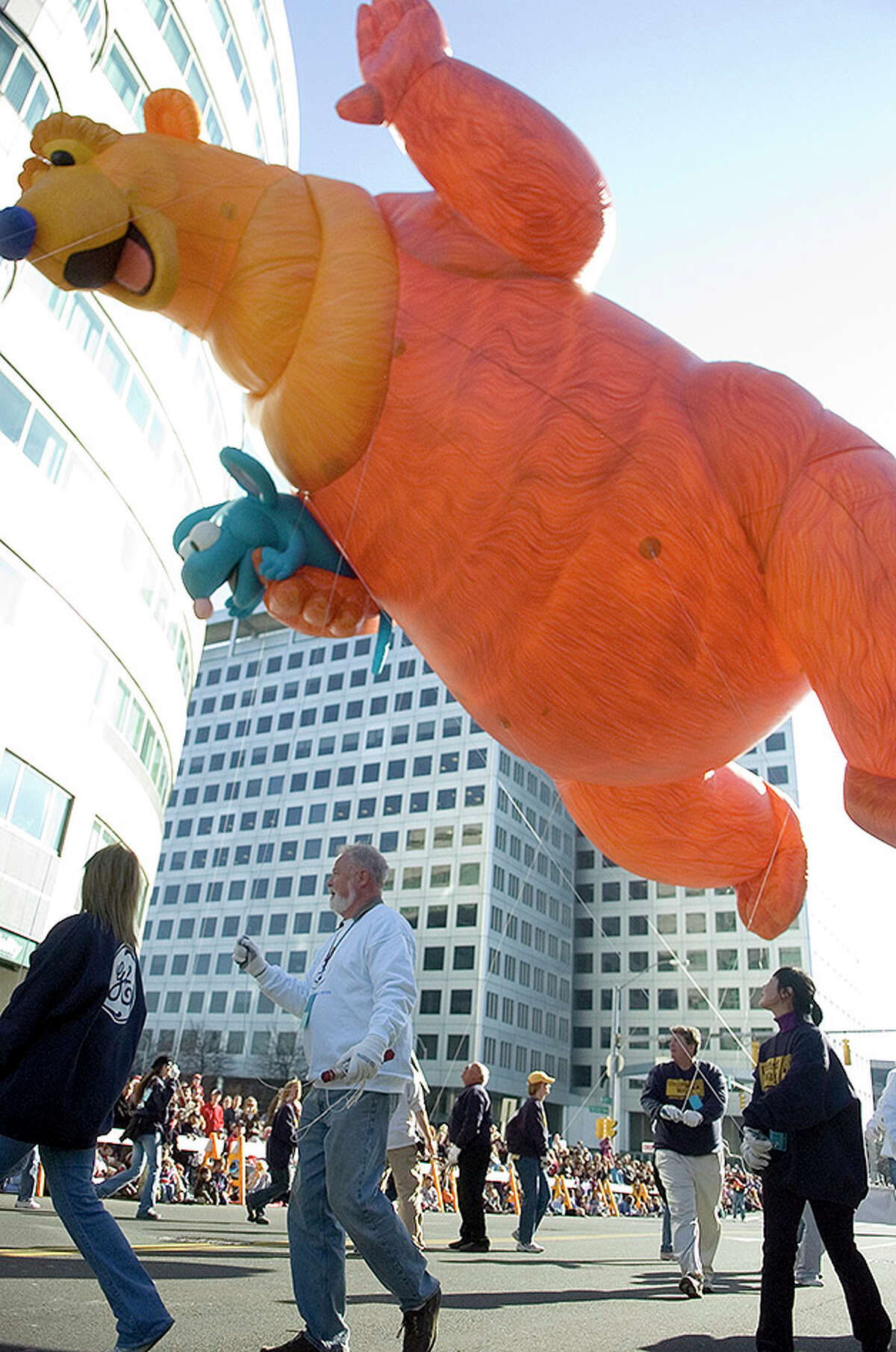 Parade balloons take flight in downtown Stamford on Sunday