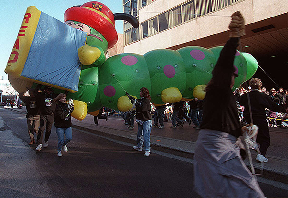 Parade balloons take flight in downtown Stamford on Sunday