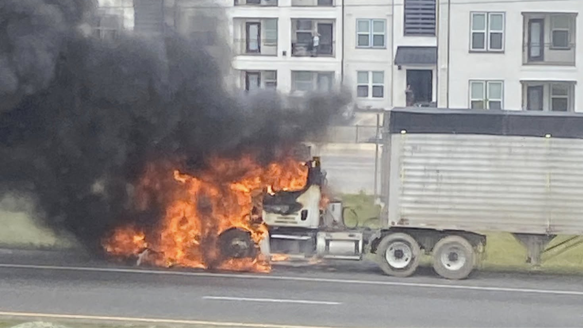 Semitruck goes up in flames on I-10, causing traffic delays