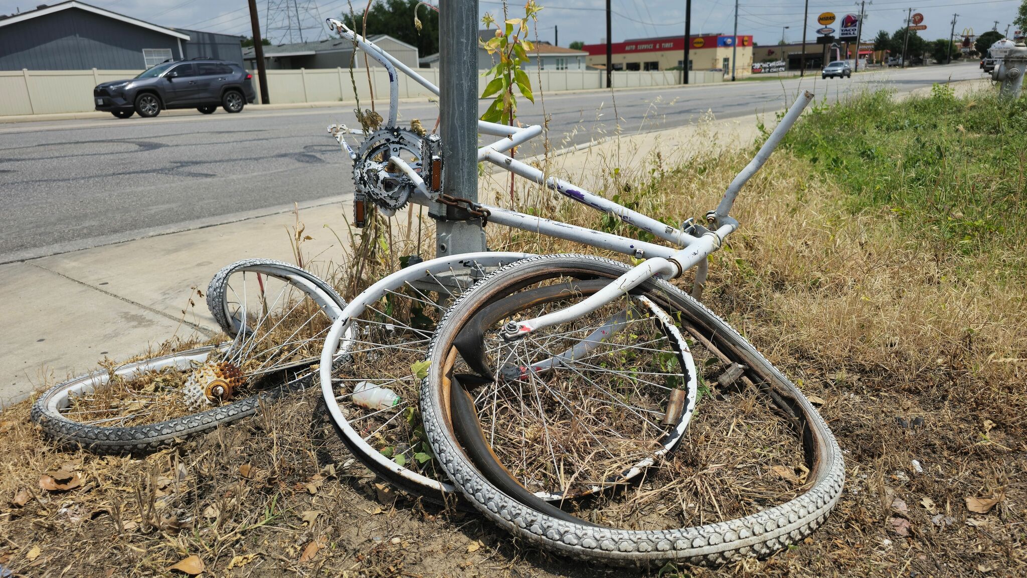 Ghost Bike memorial for slain San Antonio cyclist vandalized