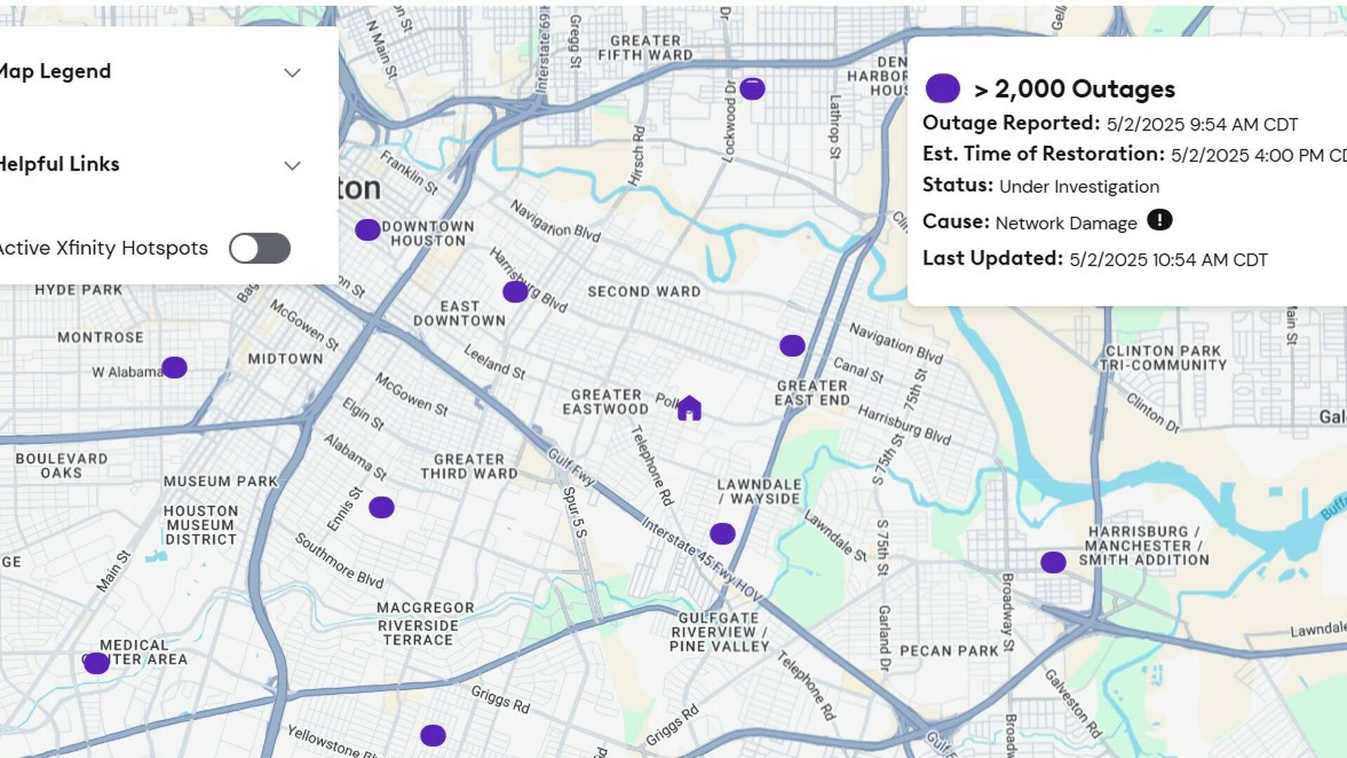 Large Xfinity outage reported in Houston, fiber line vandalism blamed