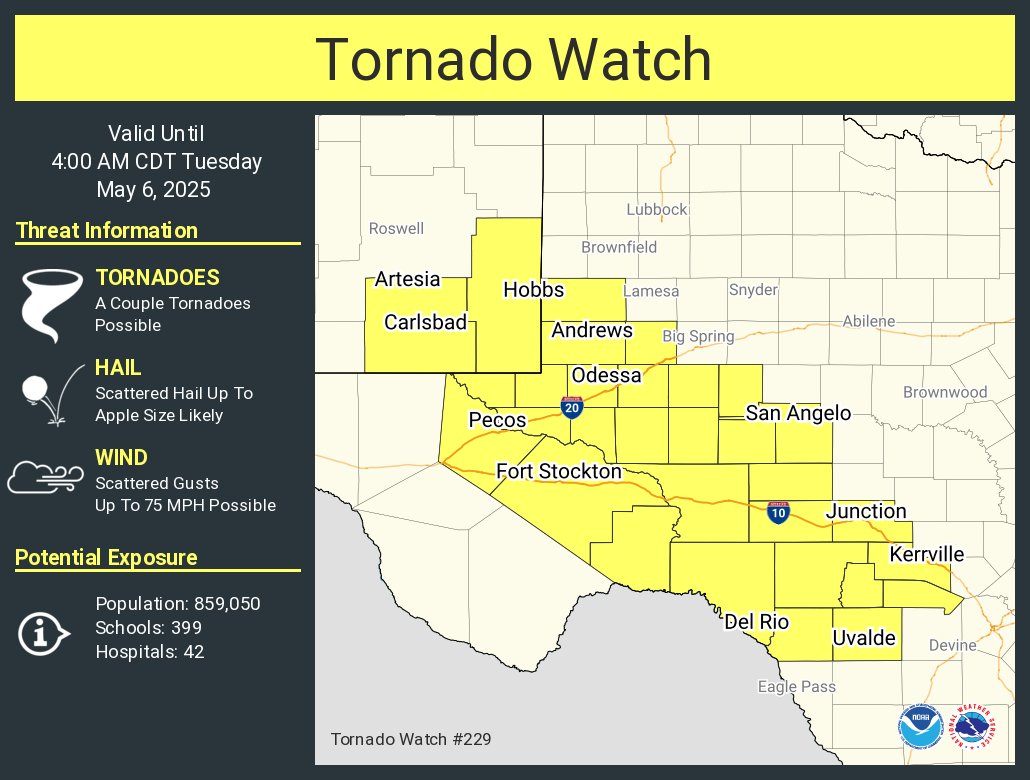Tornado watch issued for West Texas, Hill Country overnight