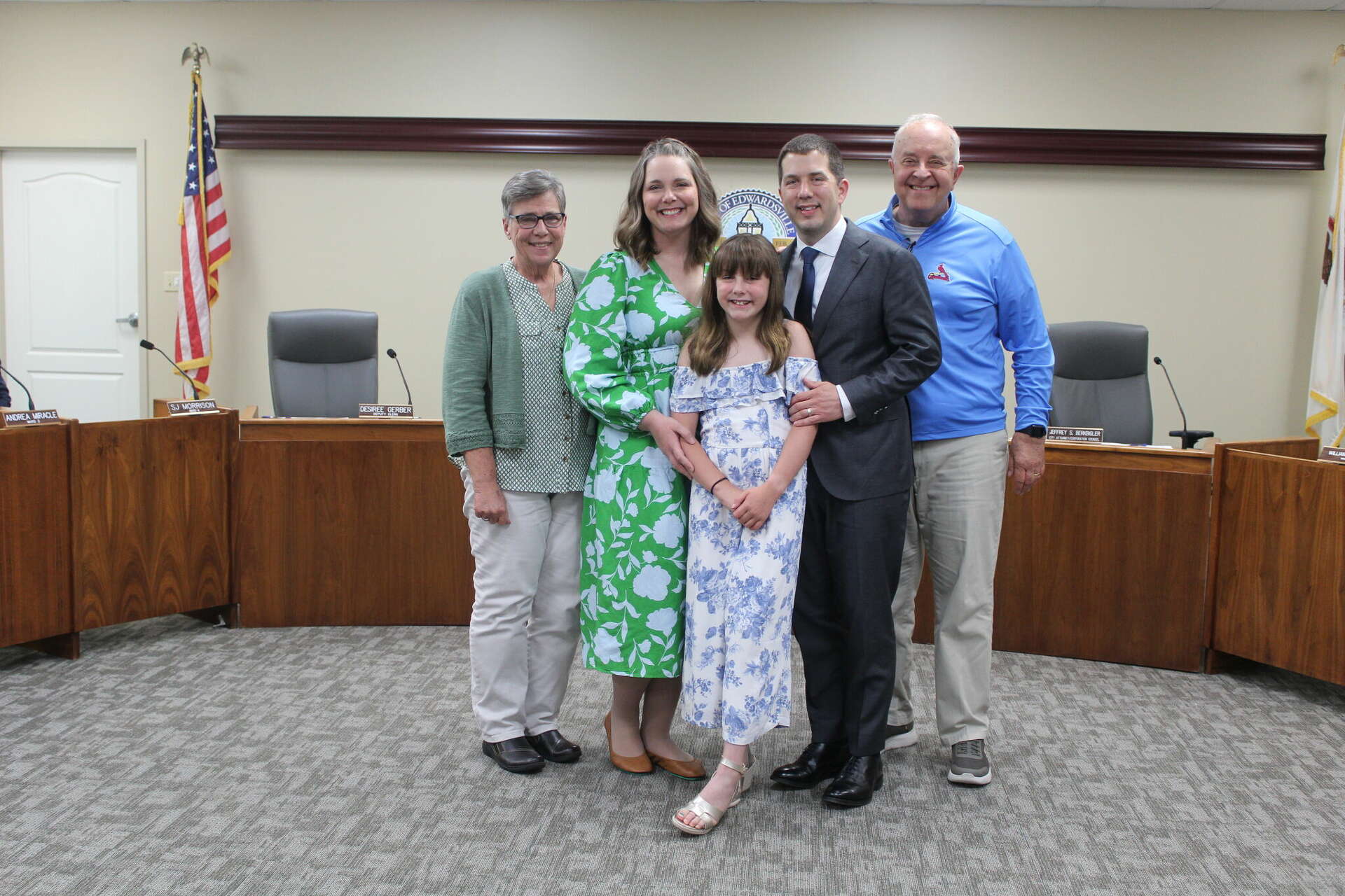 Edwardsville, IL elected officials sworn in during city council