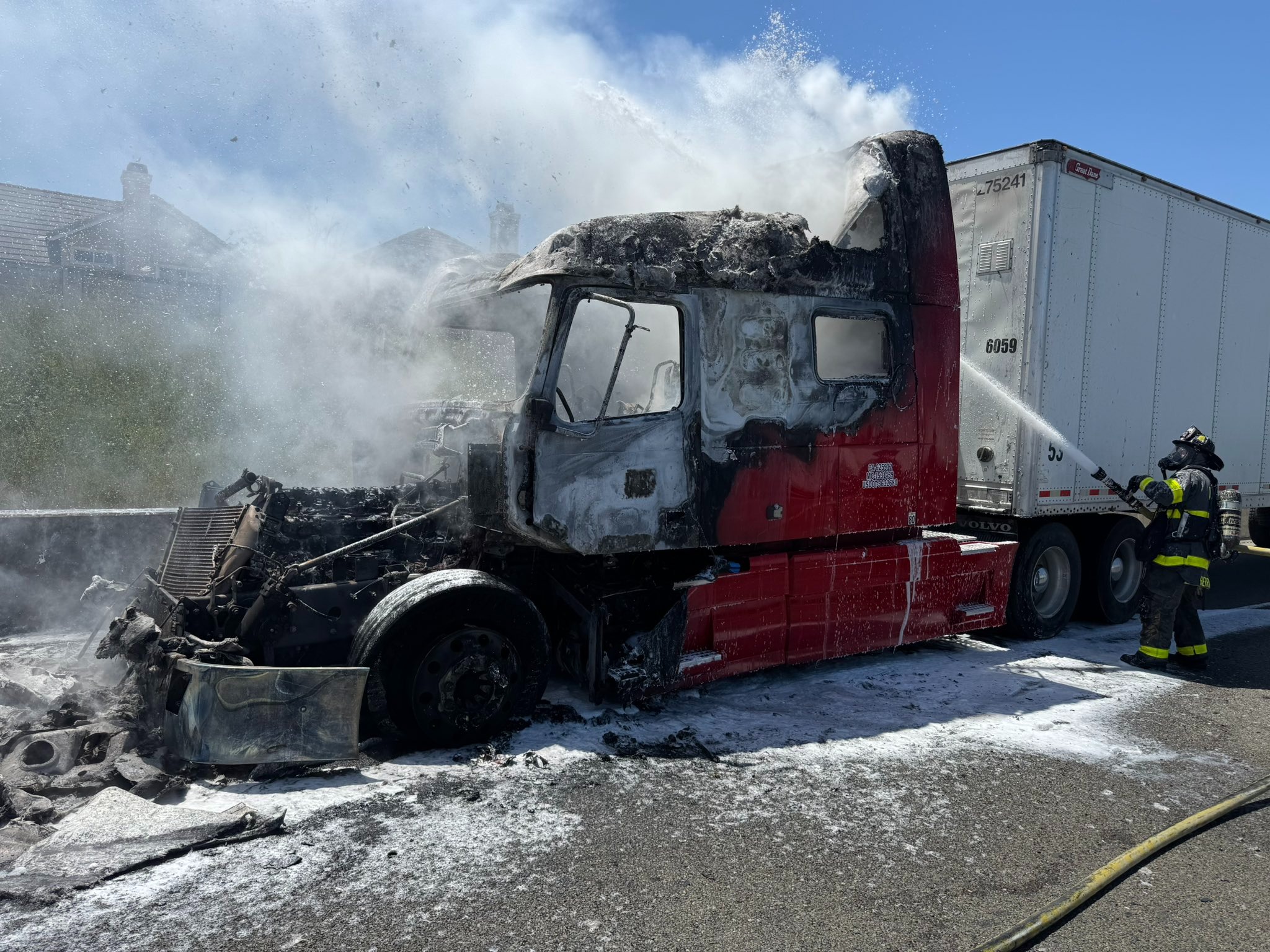 Big rig catches fire on I-580 in Pleasanton, traffic delays expected