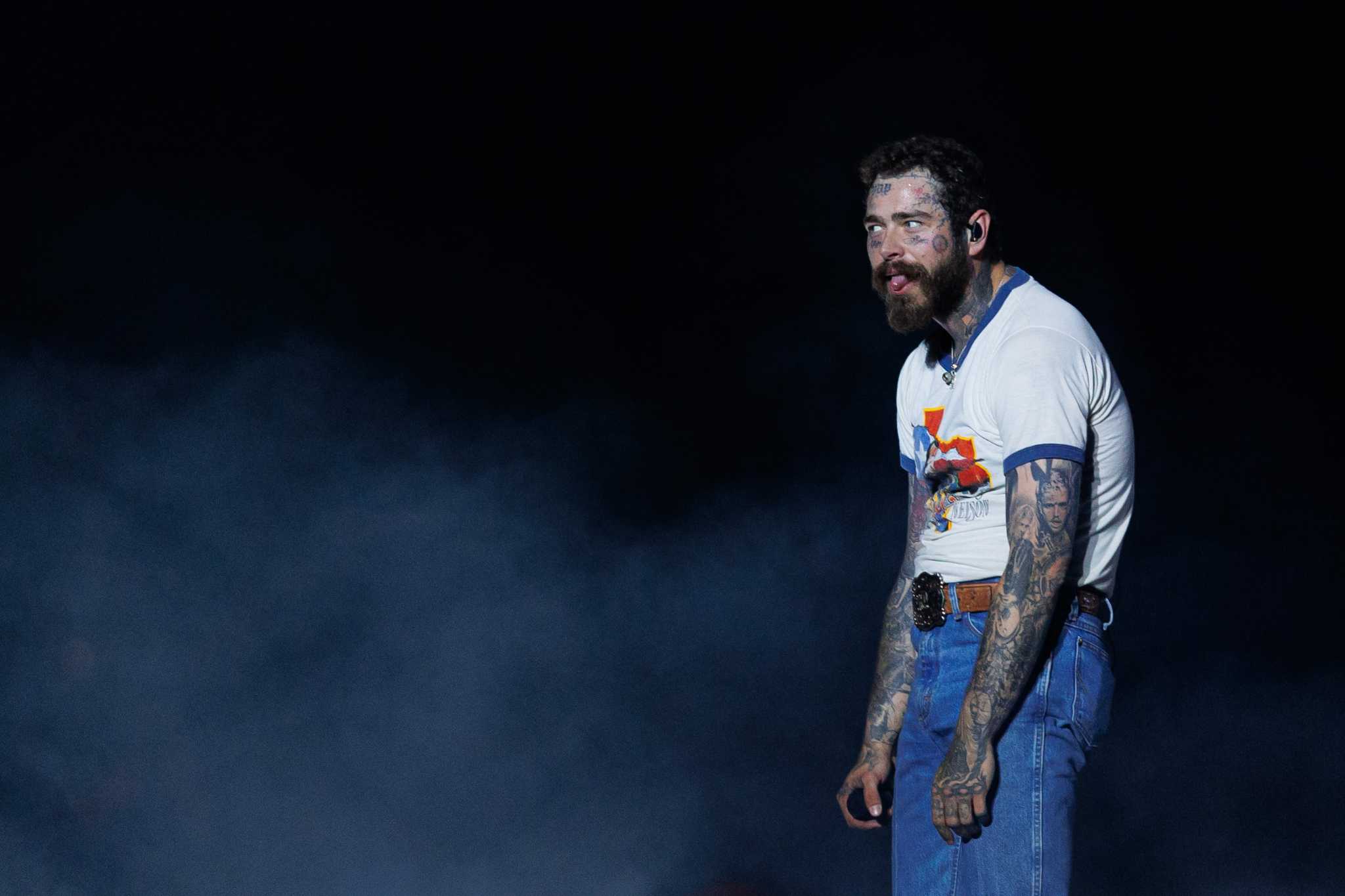 Post Malone trades tour outfits for SKIMS underwear in new campaign