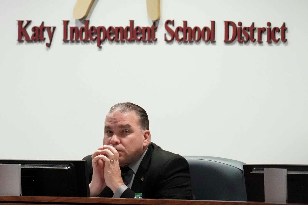Katy ISD's Superintendent Superintendent Ken Gregorski is photographed during a board meeting at Katy ISD Educational Support Complex in Katy, Monday, May 12, 2025.