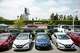 A row of Nissan Leaf electric vehicles at the Jim Bone Nissan dealership in Santa Rosa in 2018.