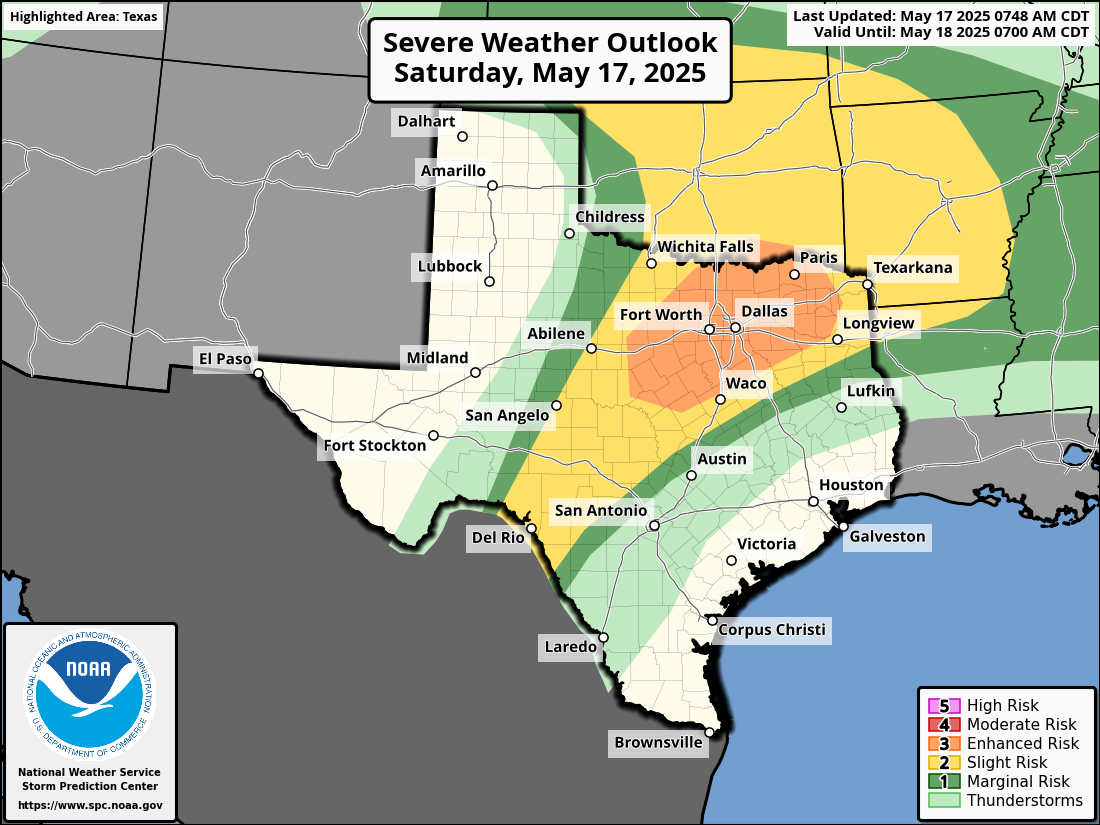 Severe storm, hail threat rising in Texas today. Here's where.