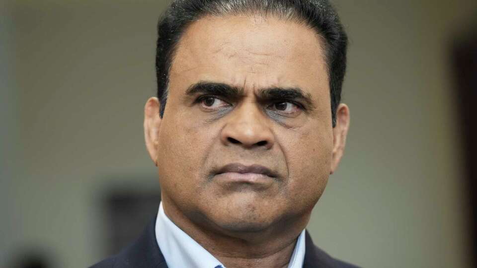 Fort Bend County Judge KP George is photographed after appearing for his money laundering charges at 458th District Court at Fort Bend County Justice Center in Richmond, Monday, May 19, 2025.