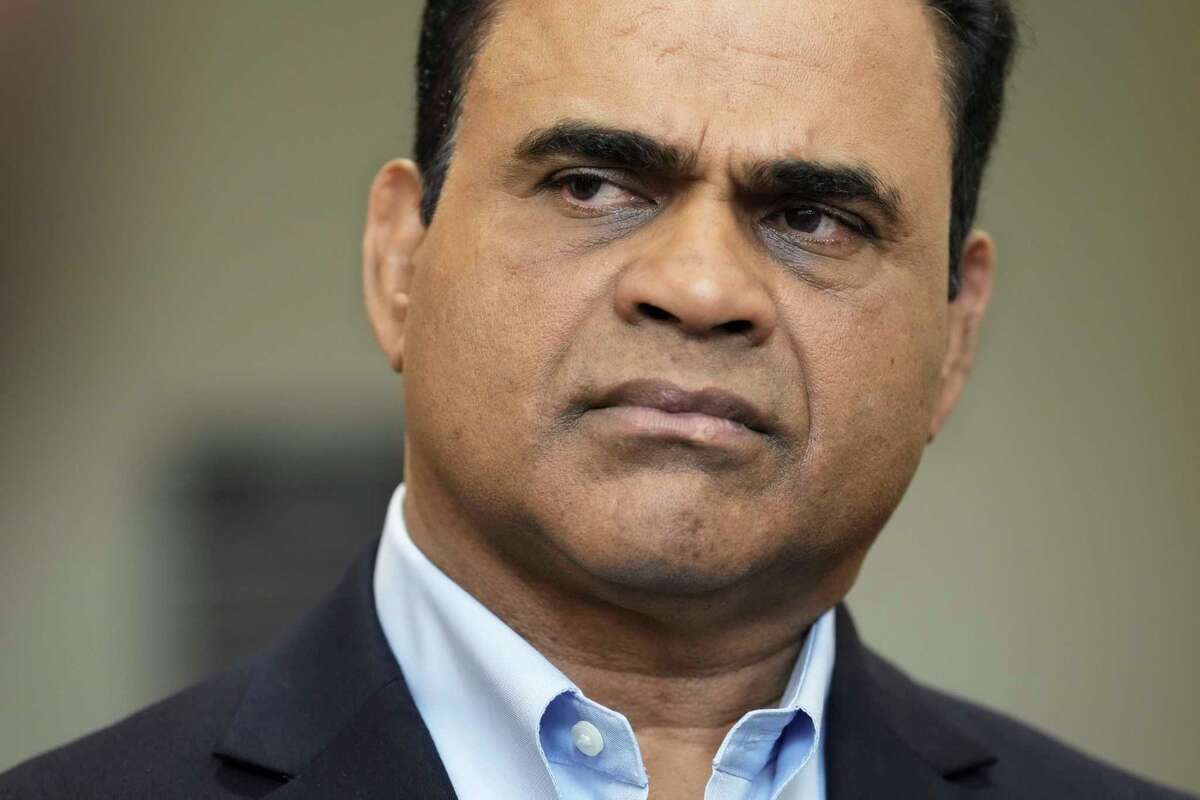 Fort Bend County Judge KP George is photographed after appearing for his money laundering charges at 458th District Court at Fort Bend County Justice Center in Richmond, Monday, May 19, 2025.