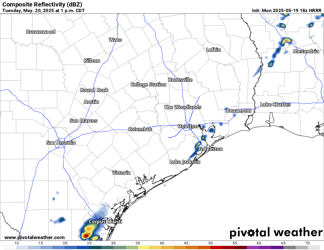 Temperatures will rise into the upper 90s before a cold front reaches the Houston metro area Tuesday. With it comes a slim chance for a few downpours.
