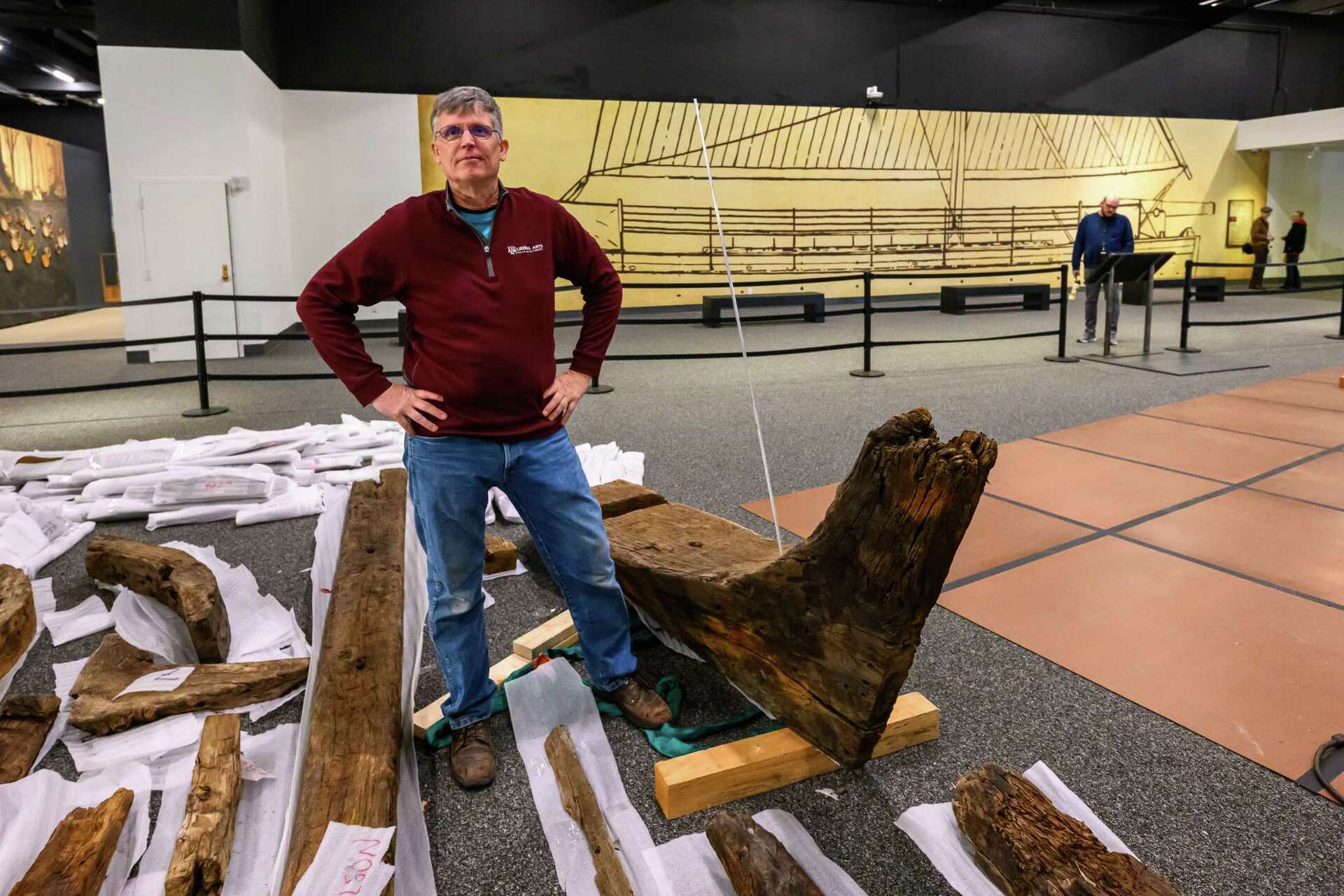 Revolutionary War boat, found at Ground Zero, docks at State Museum