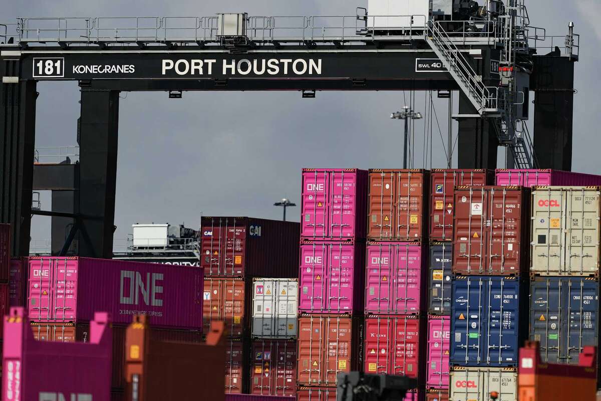 Containers at the Port of Houston in Bayport on Thursday, May 22, 2025.