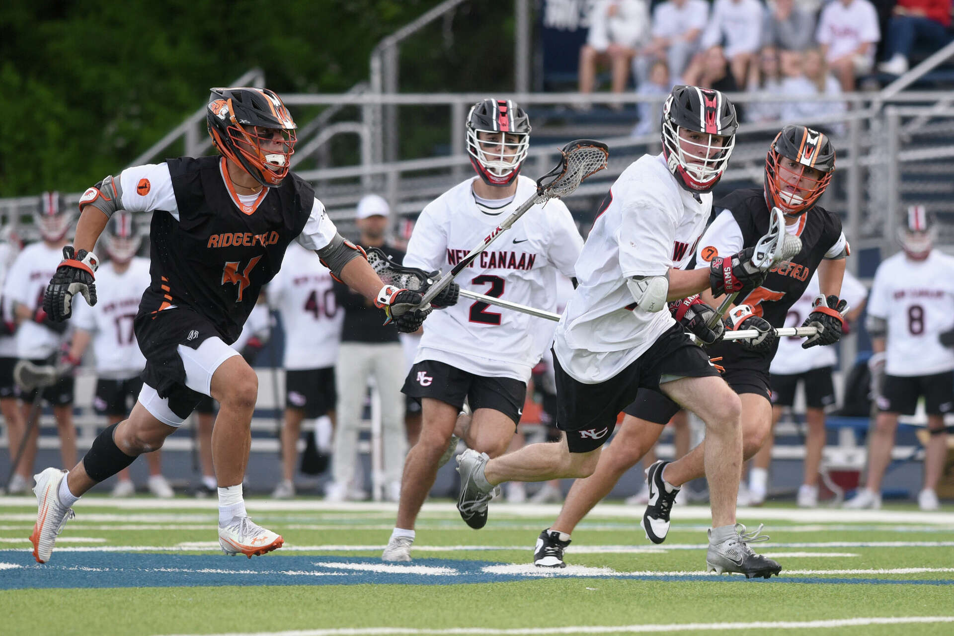 Fuci Ac Ridgefield boys lacrosse defeats New Canaan for the FCIAC championship