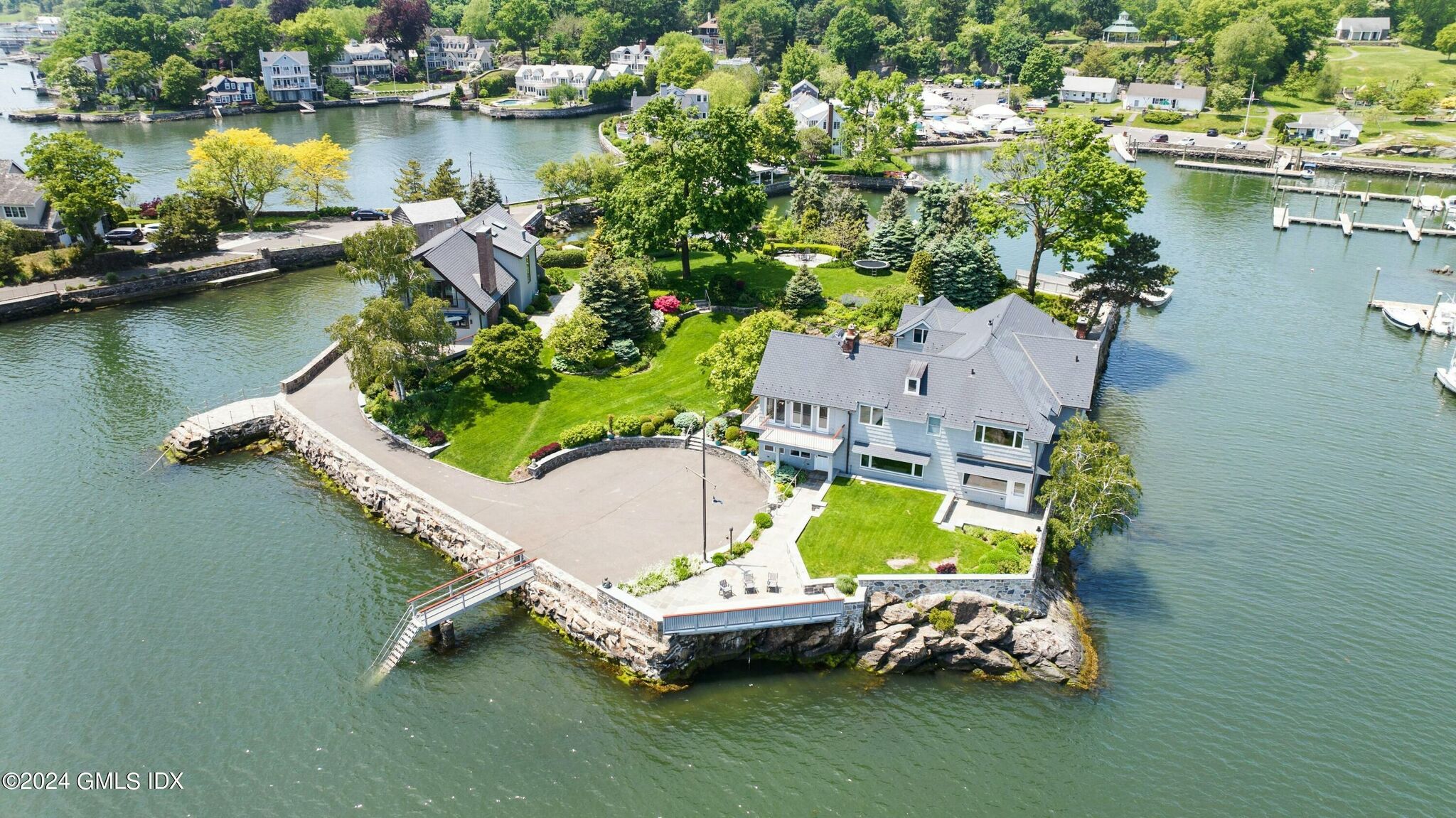 Visual Reference: Private Island Compound In Greenwich With Beach Docks Listed For