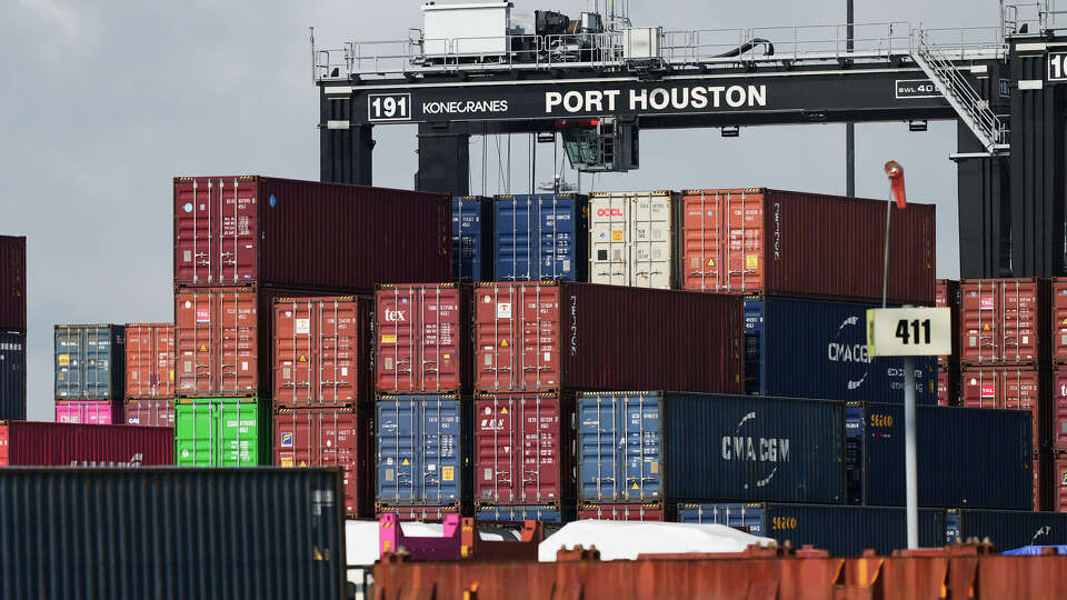 Containers at the Port of Houston in Bayport on Thursday, May 22, 2025.