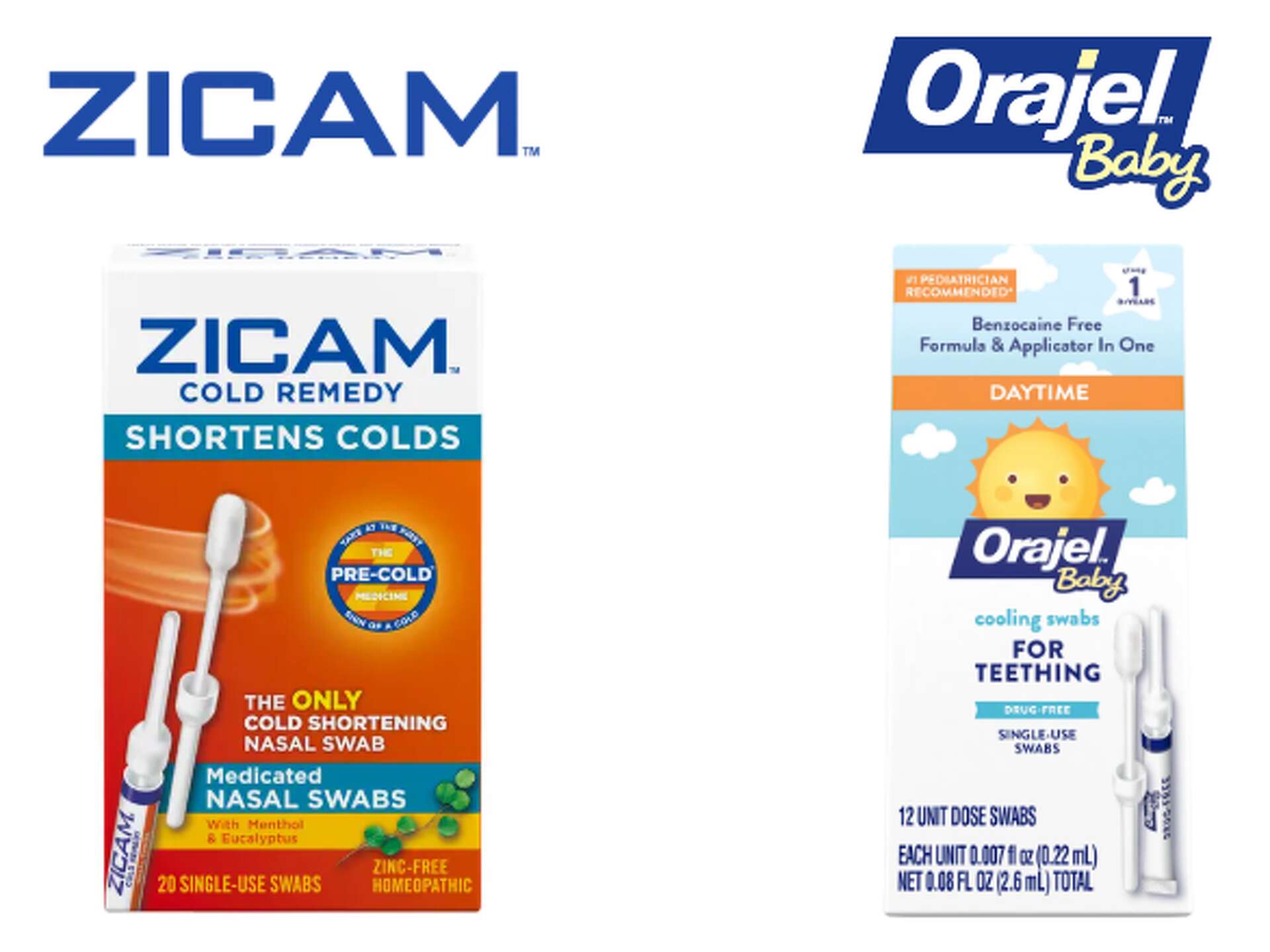 Zicam nasal swab products, Orajel teething swabs recalled
