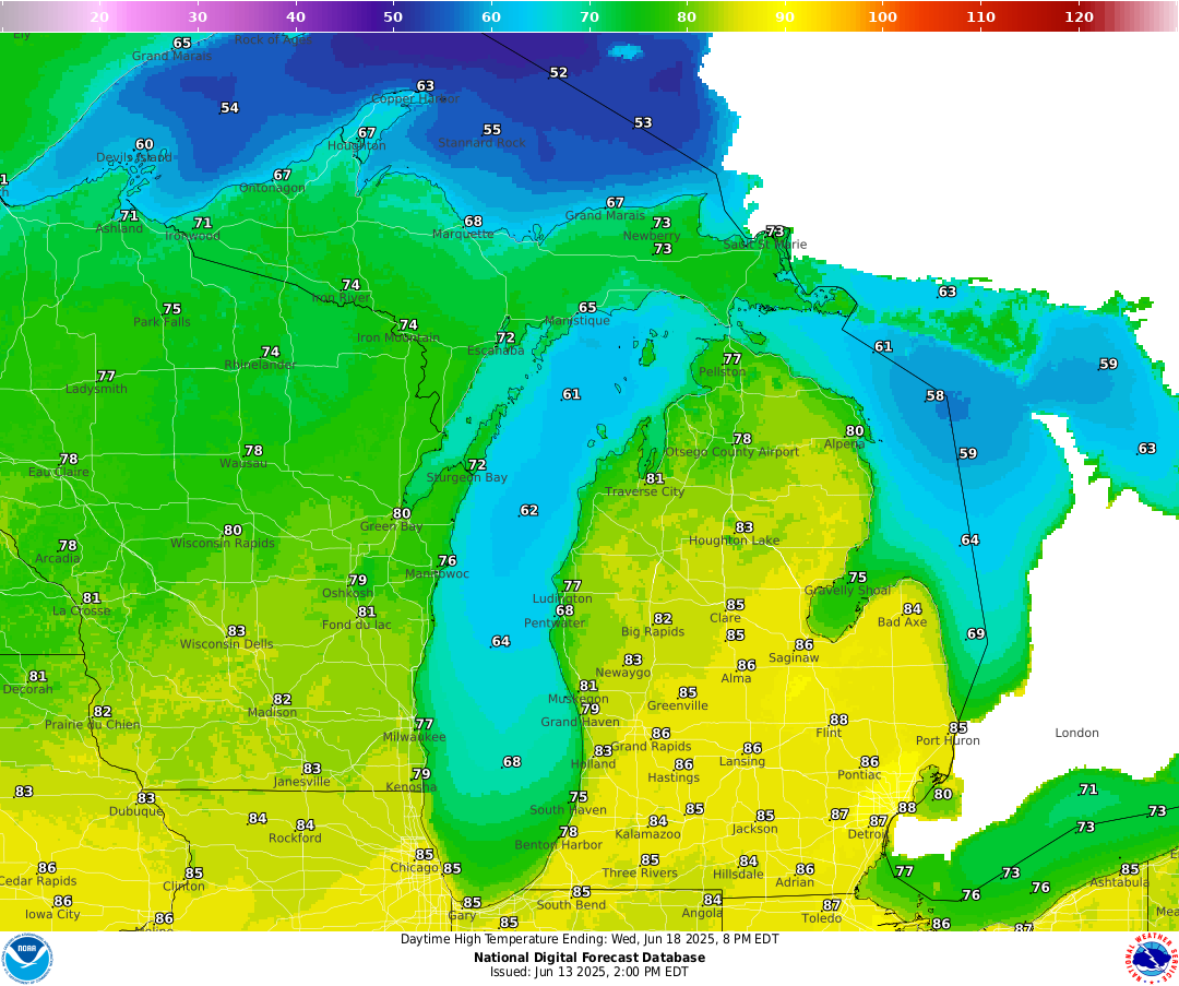 Higher temperatures and thunderstorms return next week for Michigan
