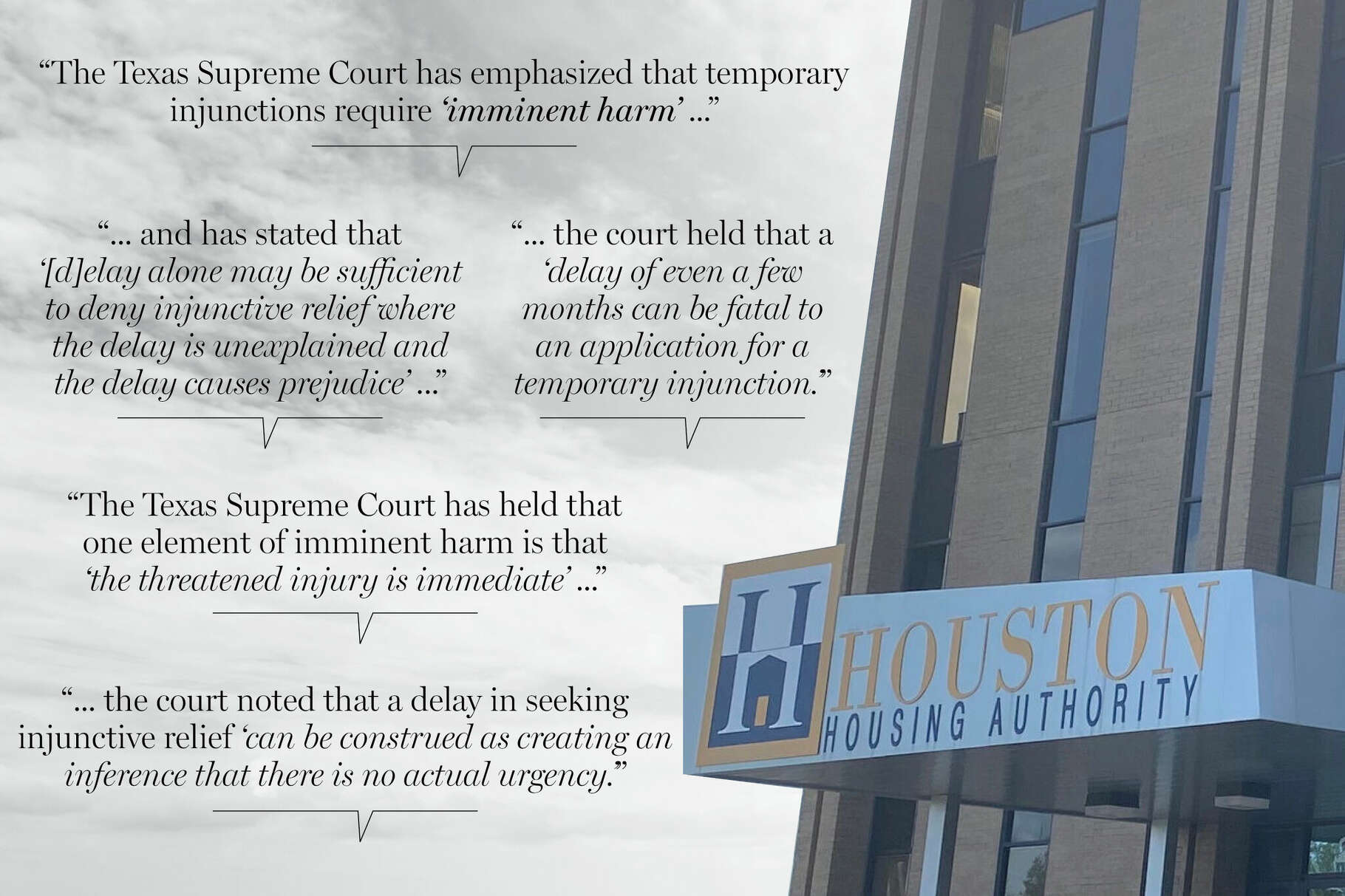 A Houston Housing Authority legal brief, filed by the Fulton Law Group, included several fake quotes that it attributed to court decisions.