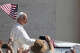 Pope Leo XIV arriving for his weekly audience in the square
