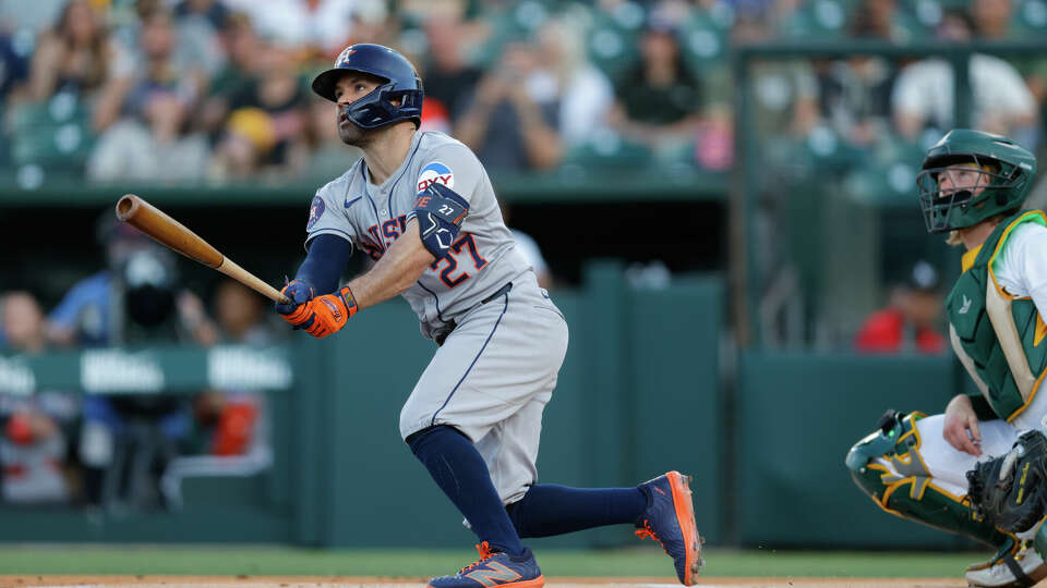 Jose Altuve's first-inning homer was the only offense the Astros mustered in Monday's loss to the Athletics.