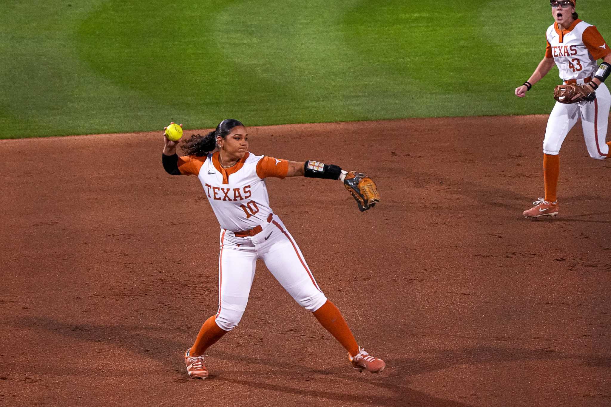Texas softball's Mia Scott pitches, plays all nine positions in win
