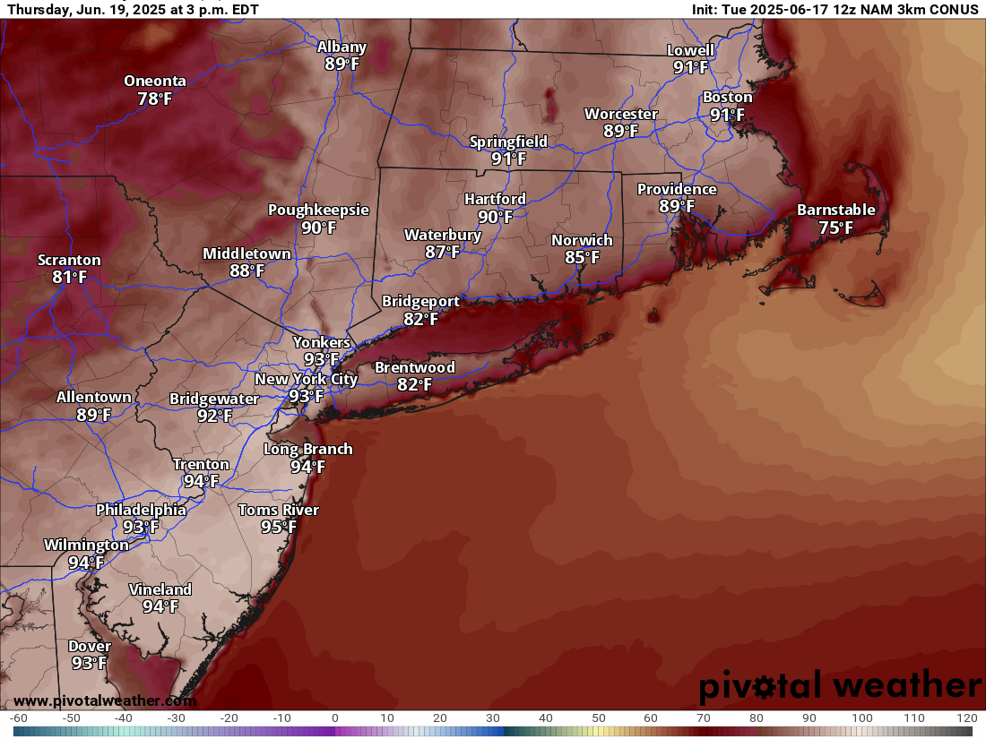 Humidity rises in CT ahead of storms. Where severe weather is likely.