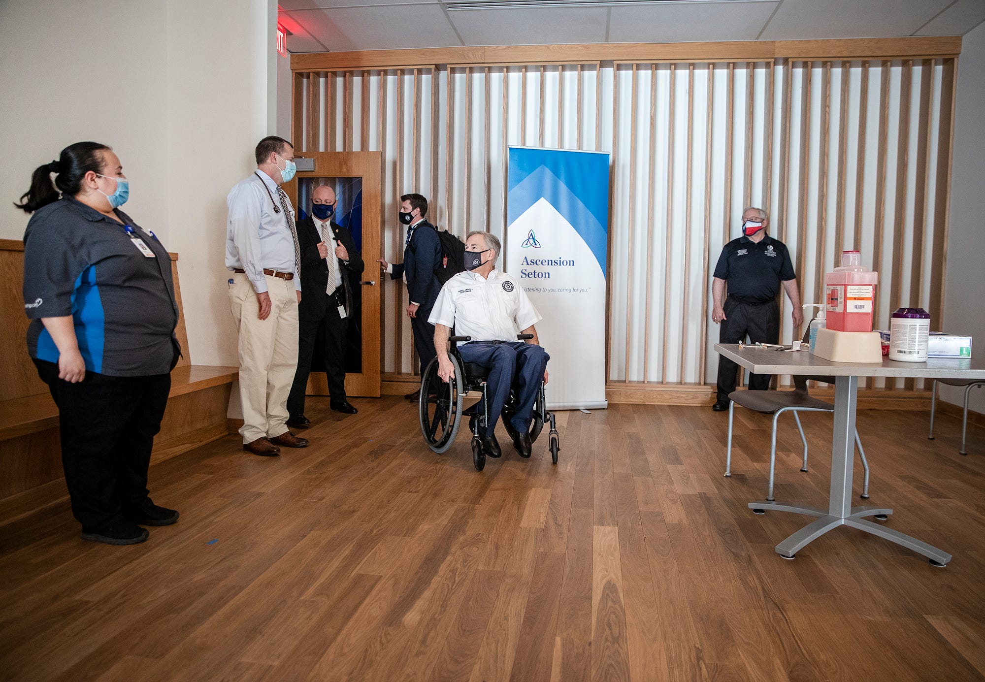 Gov. Greg Abbott receives COVID-19 vaccine in Austin