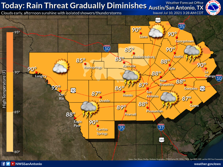 Afternoon rain possible in Austin as storm chances increase