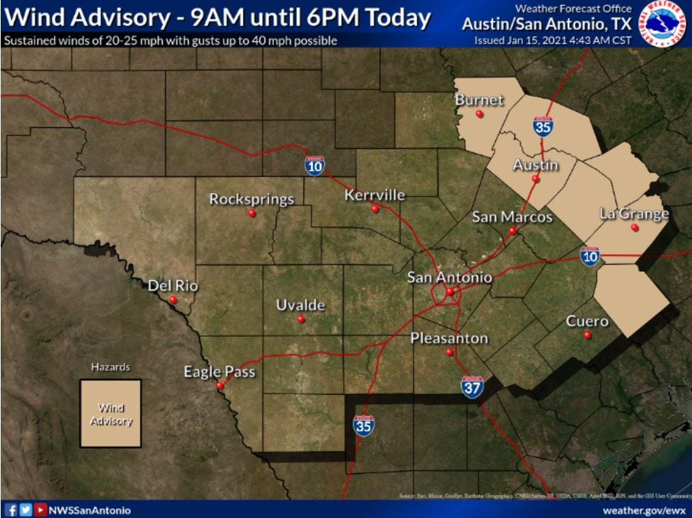 Austin Friday forecast: Wind advisory at 9 a.m. and sunshine with temps ...