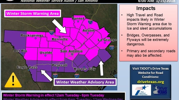 WEATHER: Cold front moves into Austin area, behind it freezing rain