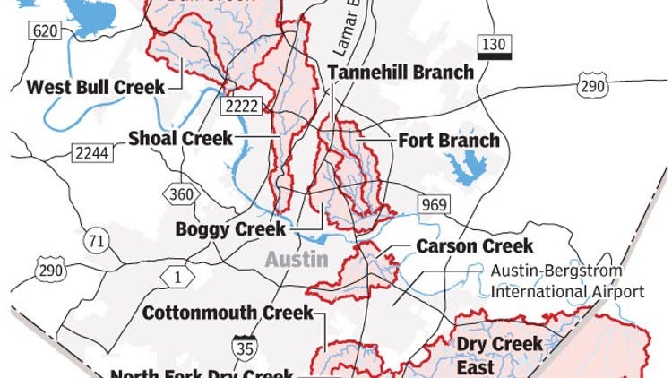 Austin, FEMA to redraw 12 watershed flood maps