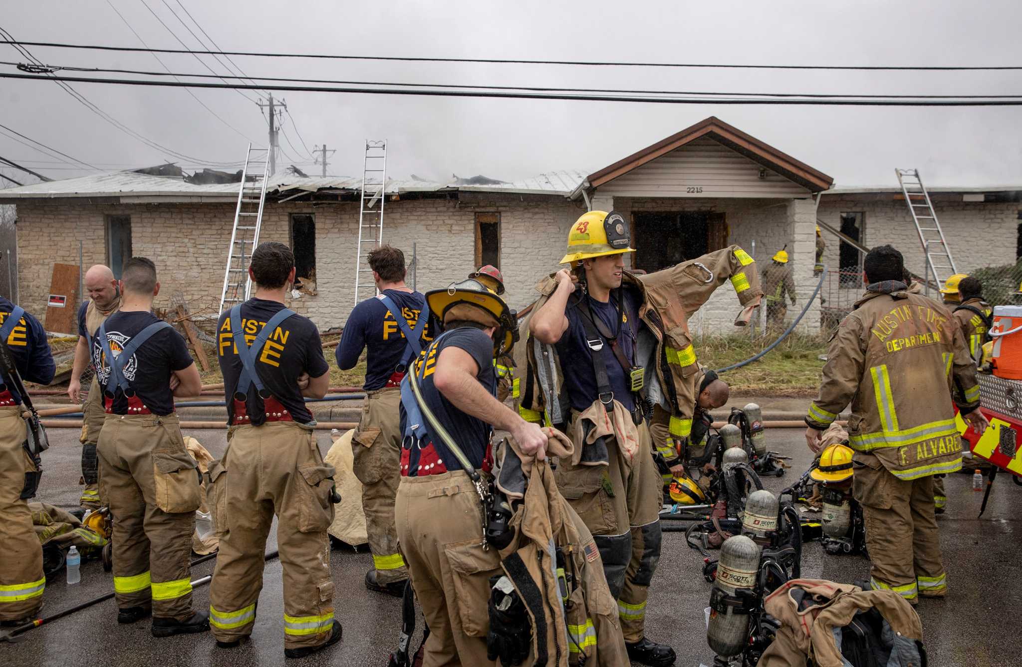 Abandoned building damaged by fire in Northeast Austin