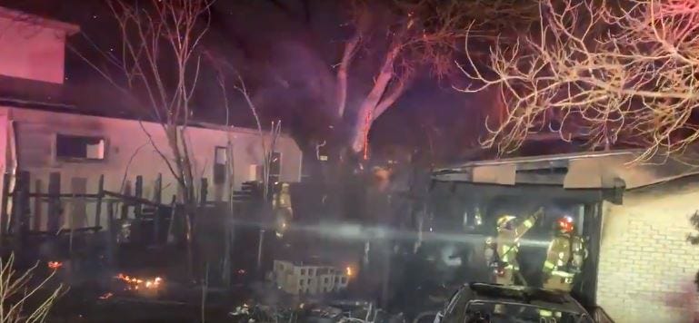 Two houses in East Austin were damaged in a fire Tuesday evening