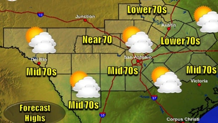 Cool morning, high in the 70s for Central Texas on Monday