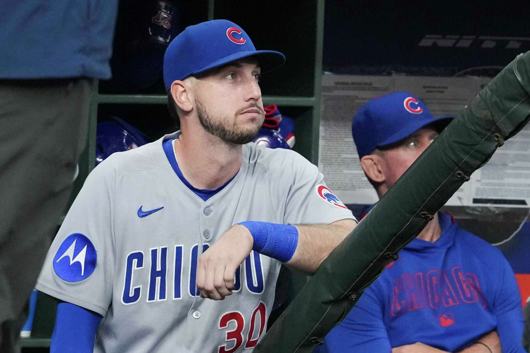Chicago Cubs right fielder and former Astros player Kyle Tucker is seen before an MLB baseball game in Houston, Friday, June 27, 2025.