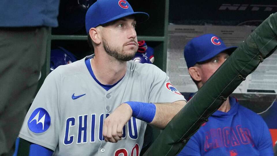 Chicago Cubs right fielder and former Astros player Kyle Tucker is seen before an MLB baseball game in Houston, Friday, June 27, 2025.