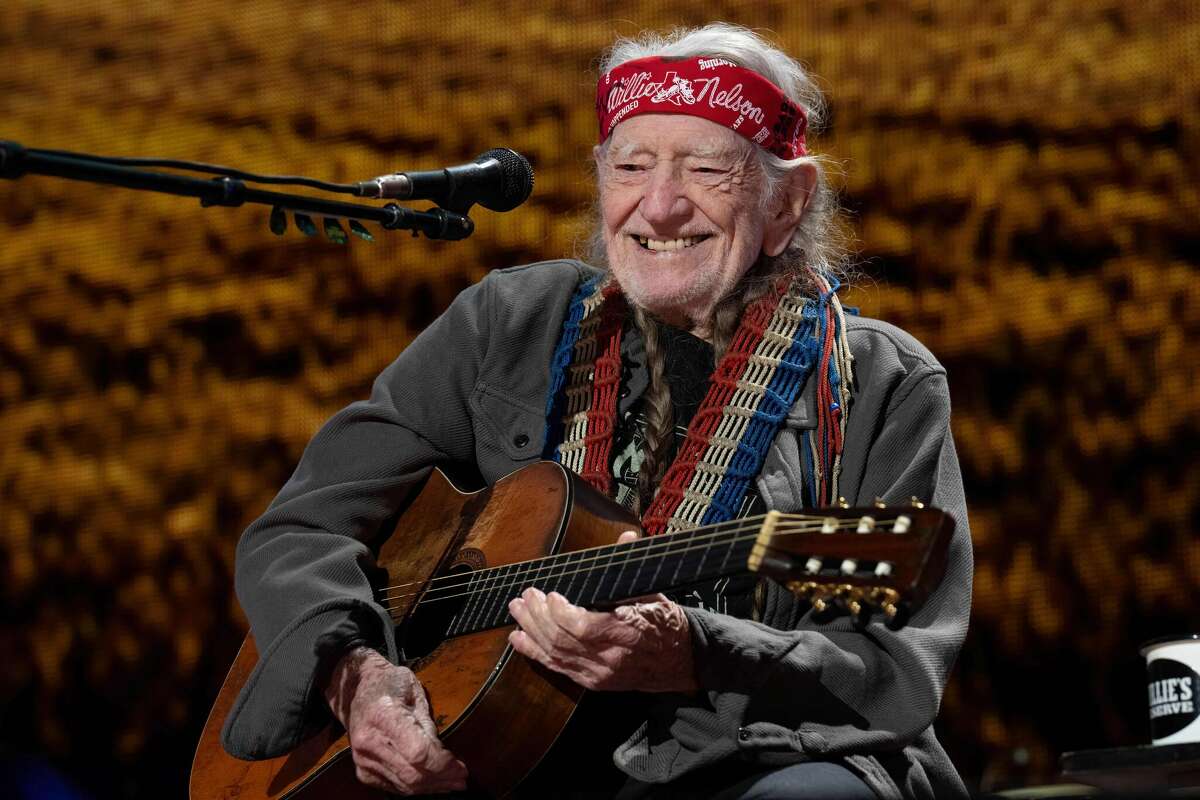 TOPSHOT - US musician Willie Nelson performs during the Farm Aid Music Festival at the Ruoff Music Center on September 23, 2023 in Noblesville, Indiana. (Photo by SUZANNE CORDEIRO / AFP) (Photo by SUZANNE CORDEIRO/AFP via Getty Images)