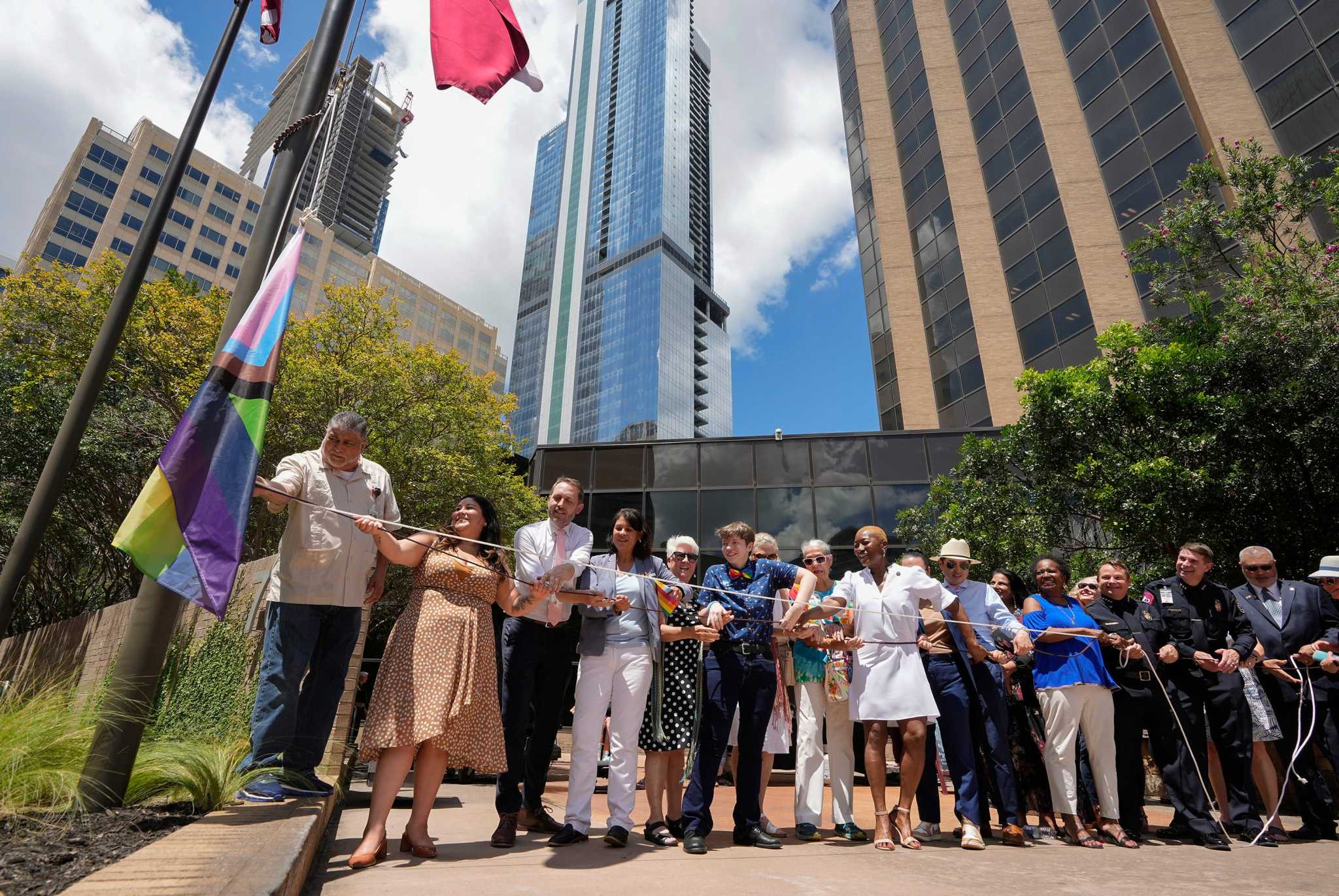 Pride Flag Raising Ceremony at Travis County Administration Building