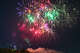 Fireworks burst over Castle Craig in celebration of Independence Day at Hubbard Park in Meriden, Conn., Wednesday, July 2, 2025.