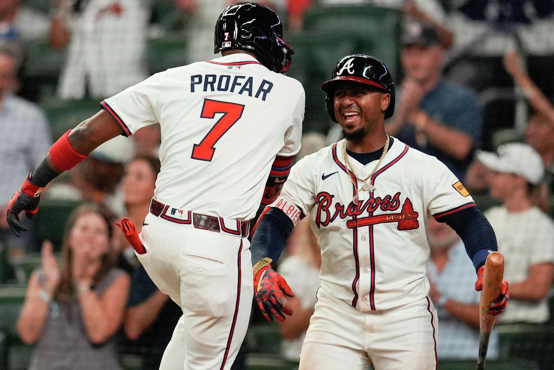Jurickson Profar homers in return from suspension as Braves beat Angels 8-3