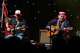 Willie Nelson, right, and Lukas Nelson, left, perform during Luck Reunion at Luck Ranch on Thursday, March, 13, 2025 in Spicewood, Texas.