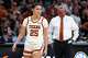 Texas Longhorns guard Sarah Graves (25) takes the court during the first round NCAA playoff game against William & Mary at the Moody Center on Saturday, March 22, 2025.