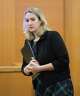 Angelica Cogliano, attorney for Tia Jones, leaves the courtroom after a hearing about a protective order against Kansas City Chiefs player Xavier Worthy at the Williamson County Justice Center in Georgetown Tuesday April 1, 2025.