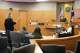 Angelica Cogliano, attorney for Tia Jones, talks to Judge Ryan Larson at a hearing about a protective order against Kansas City Chiefs player Xavier Worthy, not in attendance, at the Williamson County Justice Center in Georgetown Tuesday April 1, 2025.