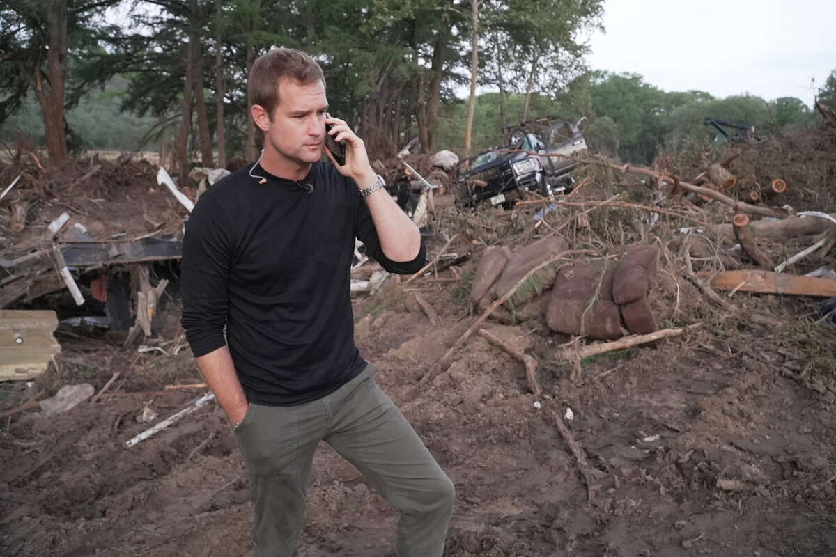 NBC News correspondent Morgan Chesky in Kerrville right after the July 4 flood