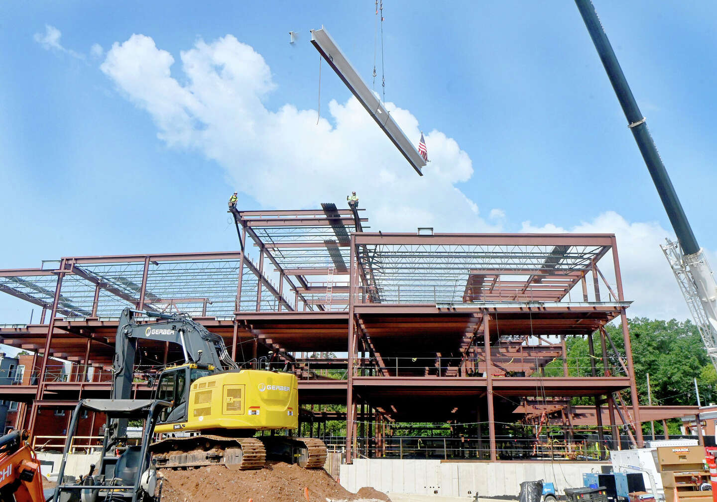 Manchester library reaches structural completion with beam ceremony